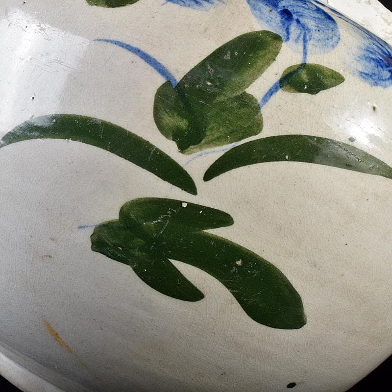 朝鮮美術　李朝　高麗白磁　色絵　花文　壷　高さ約31㎝　V　R7859B