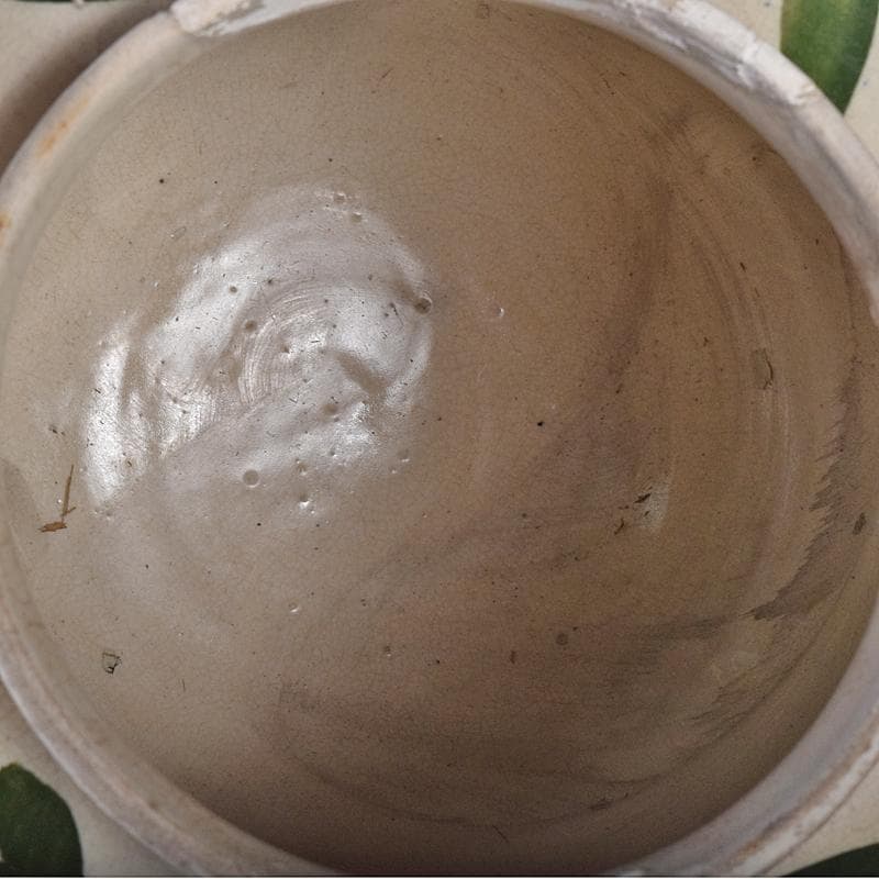 朝鮮美術　李朝　高麗白磁　色絵　花文　壷　高さ約31㎝　V　R7859B