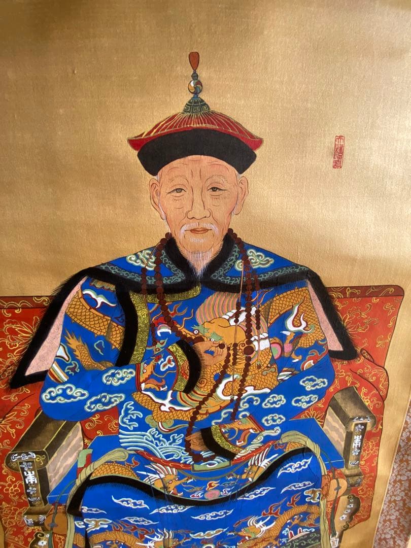 中国明の大臣　哲学者　王陽明という人物　油絵