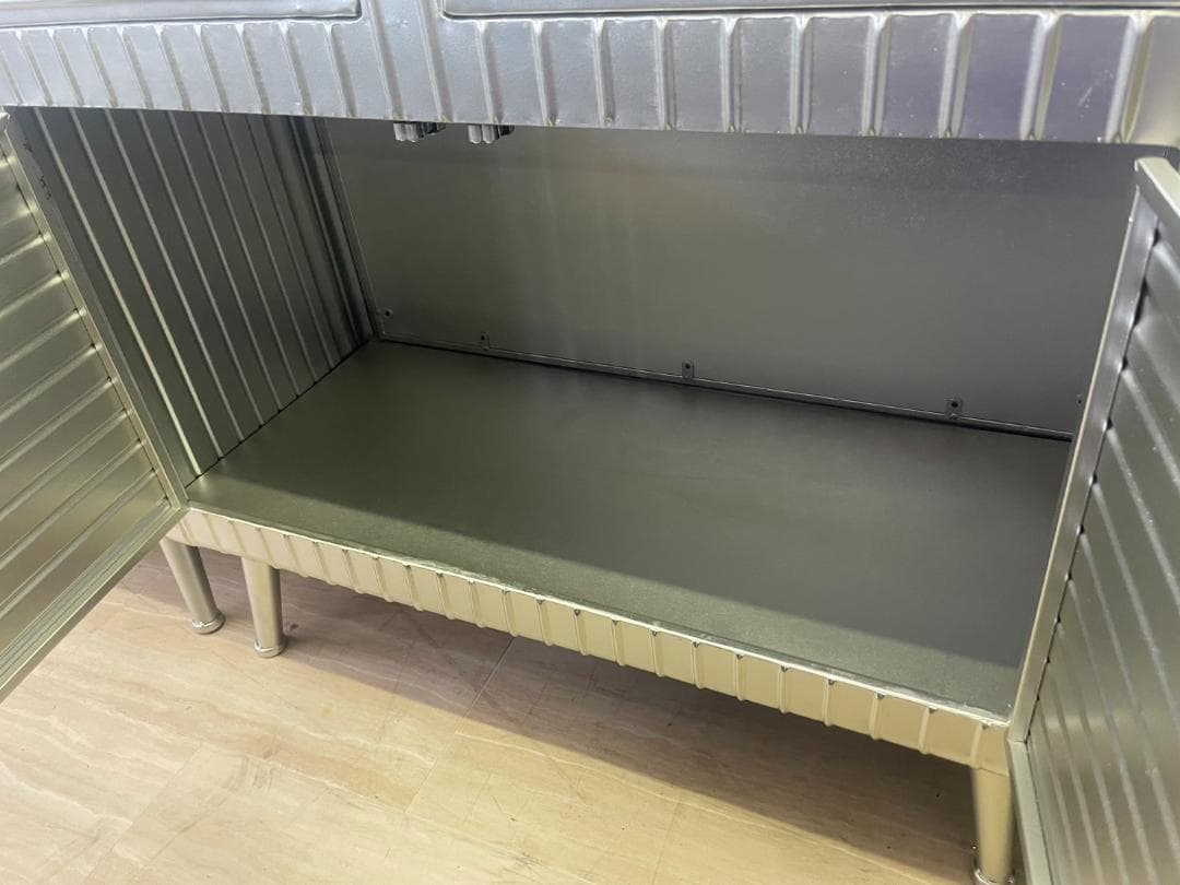 男前インテリア　キャビネット　ワイド　インダストリアル　収納　引出し　スチール