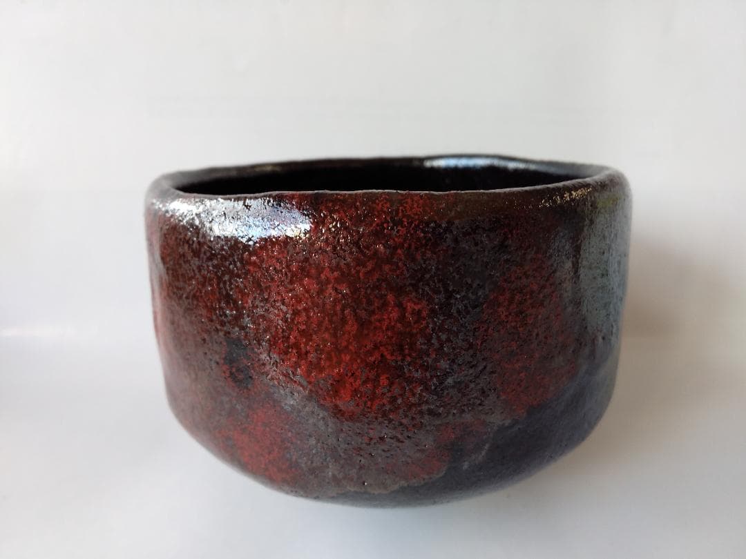 小西平内焼 太閤窯 原田聖龍 朱彩 黒茶碗 共箱 茶碗 茶道具 抹茶碗 新品