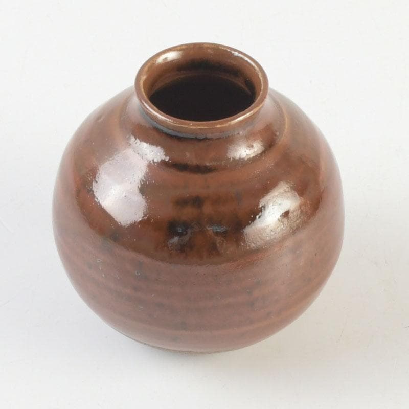 茶道具　瀬戸焼　文琳茶入　仕覆付　共箱　V　9496