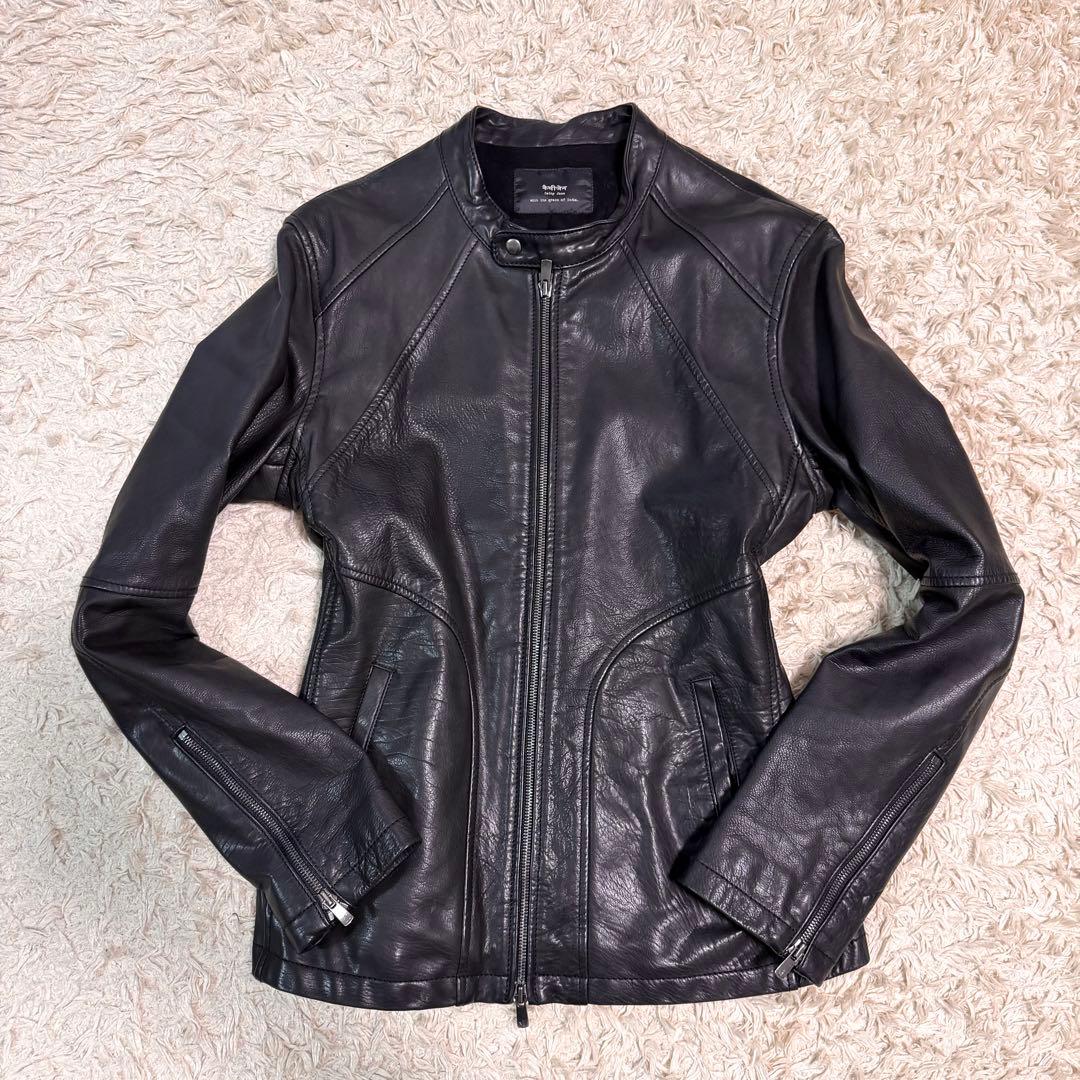 極美品　cathy jane　シングルライダースジャケット　カーフレザー