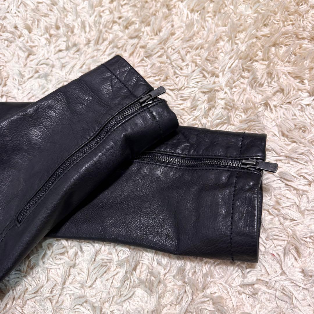 極美品　cathy jane　シングルライダースジャケット　カーフレザー