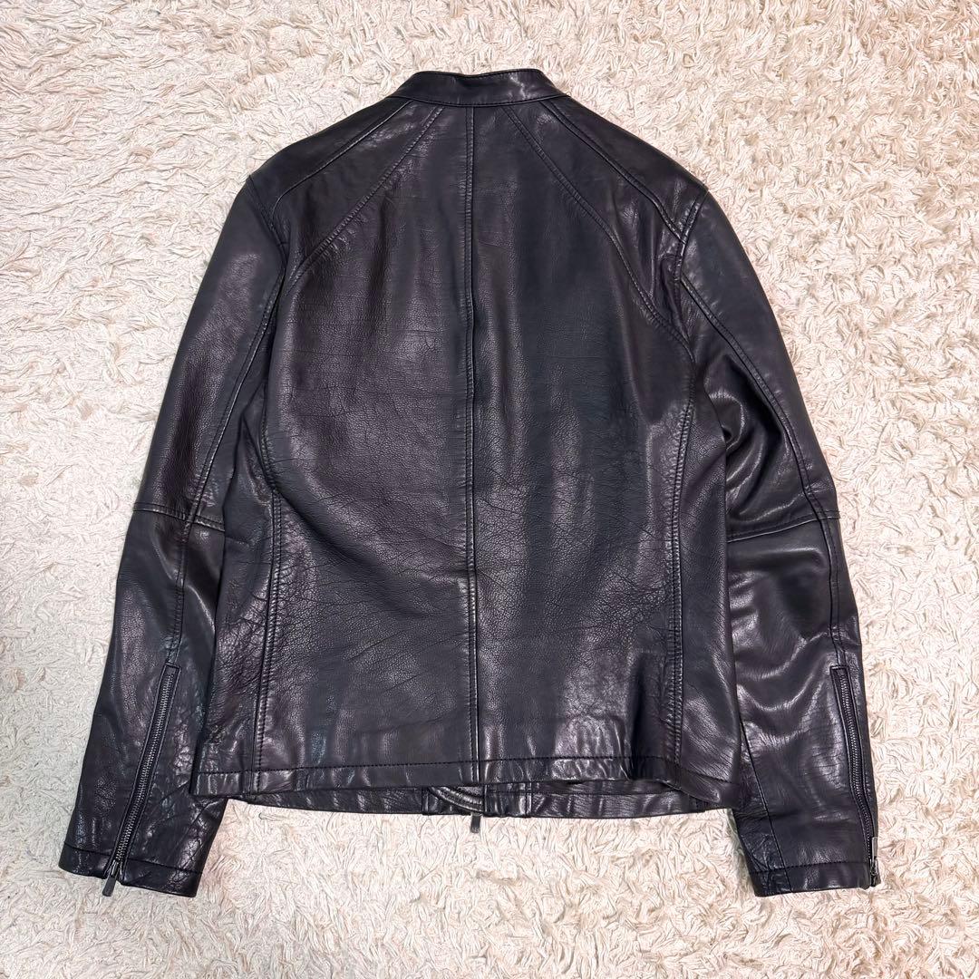 極美品　cathy jane　シングルライダースジャケット　カーフレザー