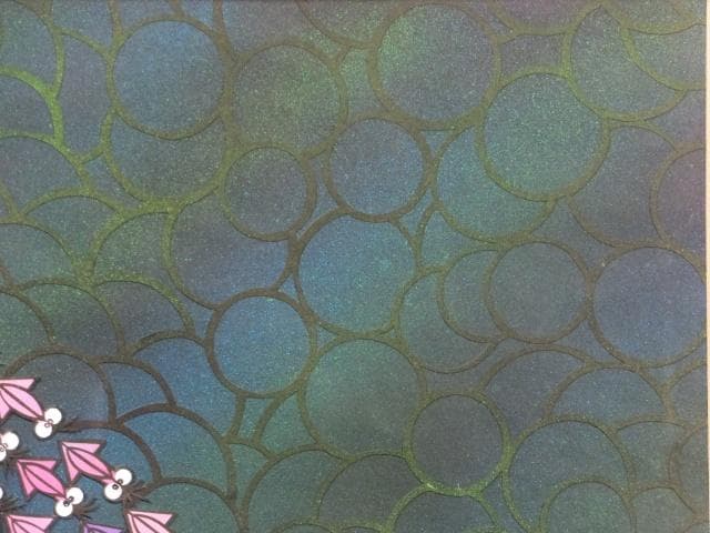 無署名　切絵　貼り絵『波昇蛍烏賊』切絵　貼り絵 0109E