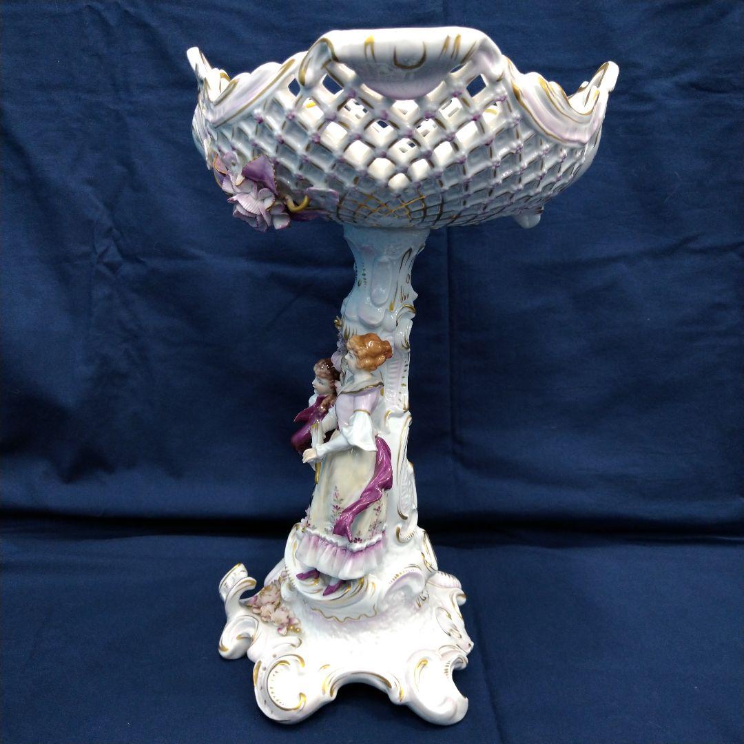 50体限定、ジッツェンドルフ(Sitzendorfer)恋人文透かしコンポート