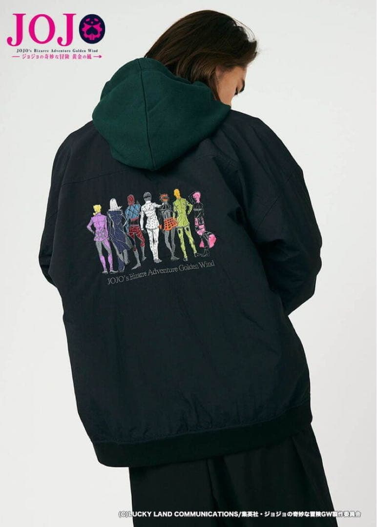 ジョジョの奇妙な冒険 黄金の風 リバーシブルブルゾン ブラック XLサイズ