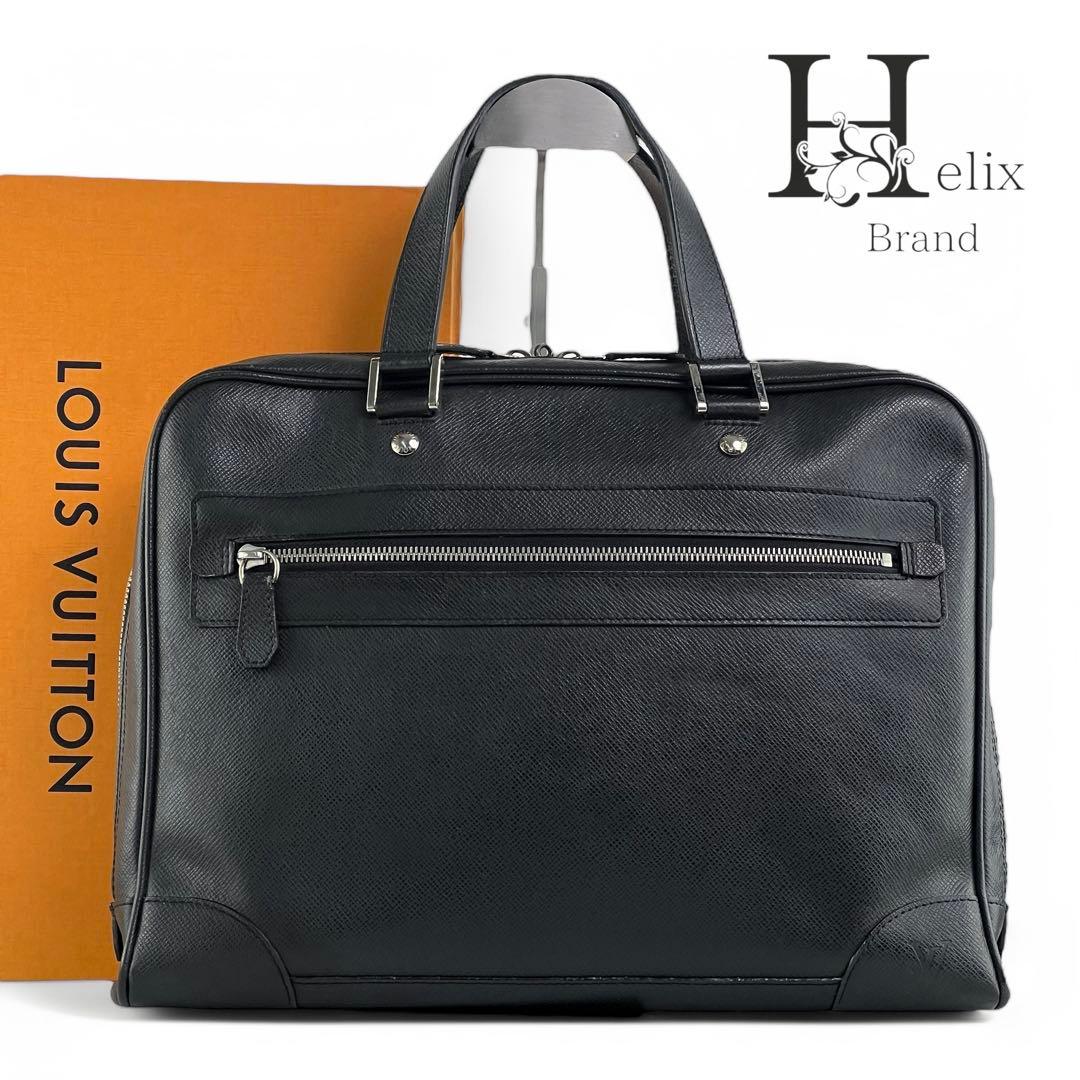 【美品】ルイヴィトン　タイガ　ビジネスバッグ　トート　レザー　黒　ハンド