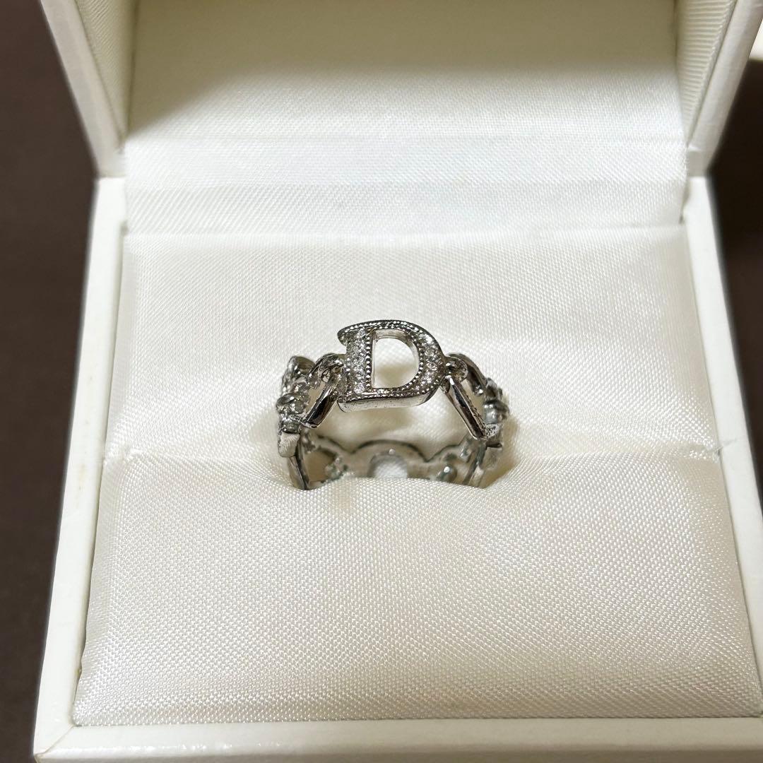 【良品】Christian Dior ディオール ラインストーン リング 指輪
