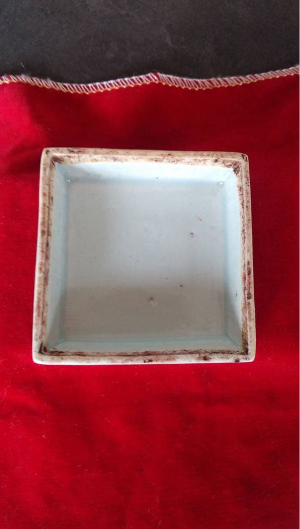 中国　香合　清朝時代　青華