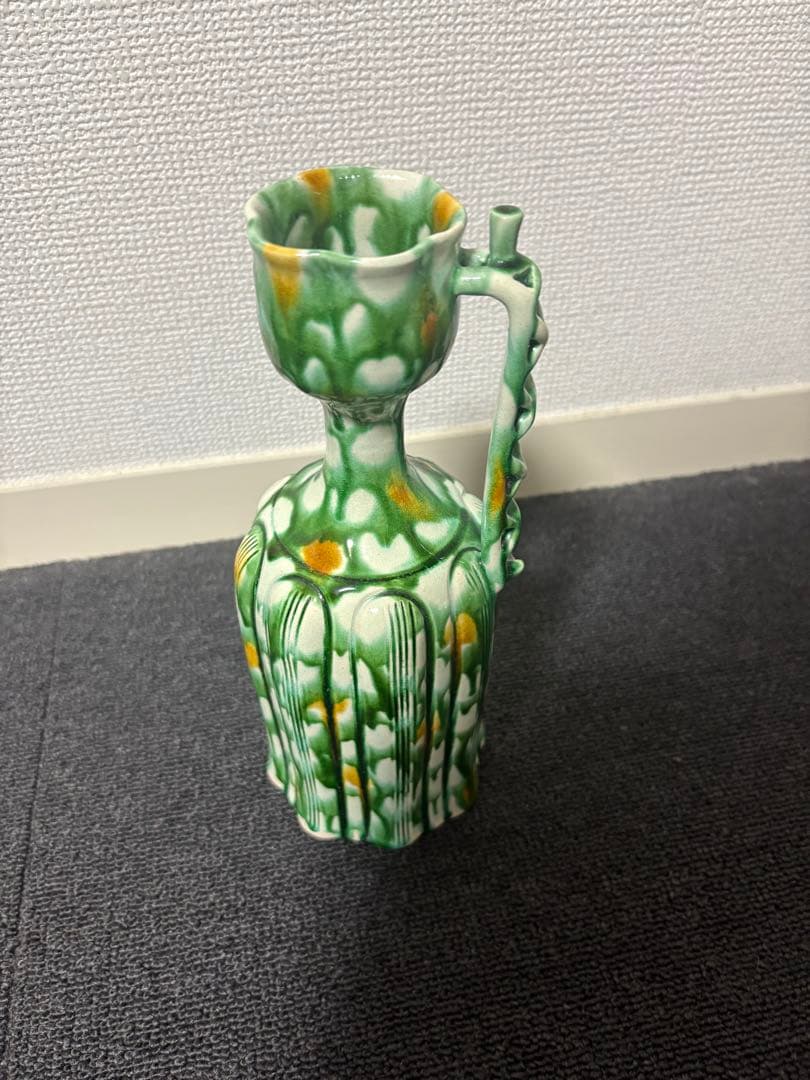 加藤卓男　三彩　花入　人間国宝