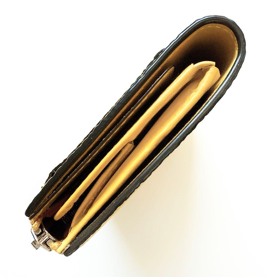 【美品】ITTI イッチ　コンパクトウォレット　二つ折り財布　レザー　イエロー