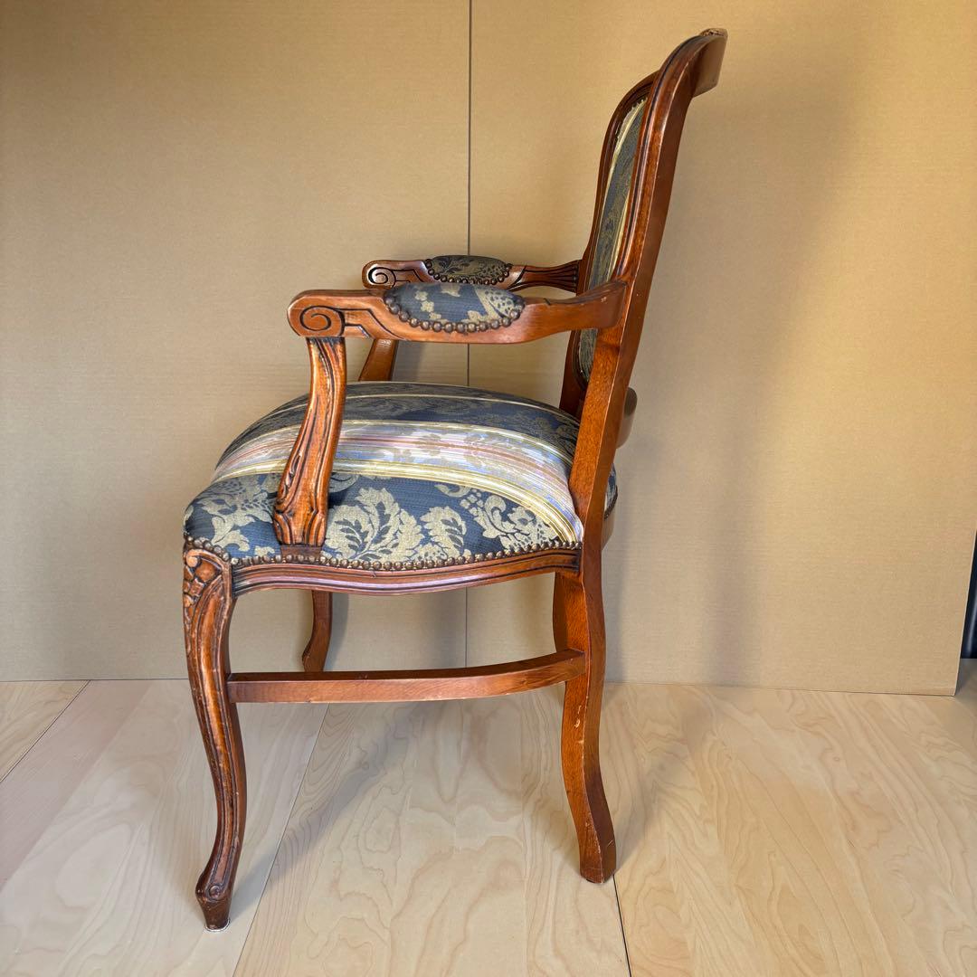 イタリア製 猫脚 アンティーク アームチェア クラシック 鋲打ち 1脚