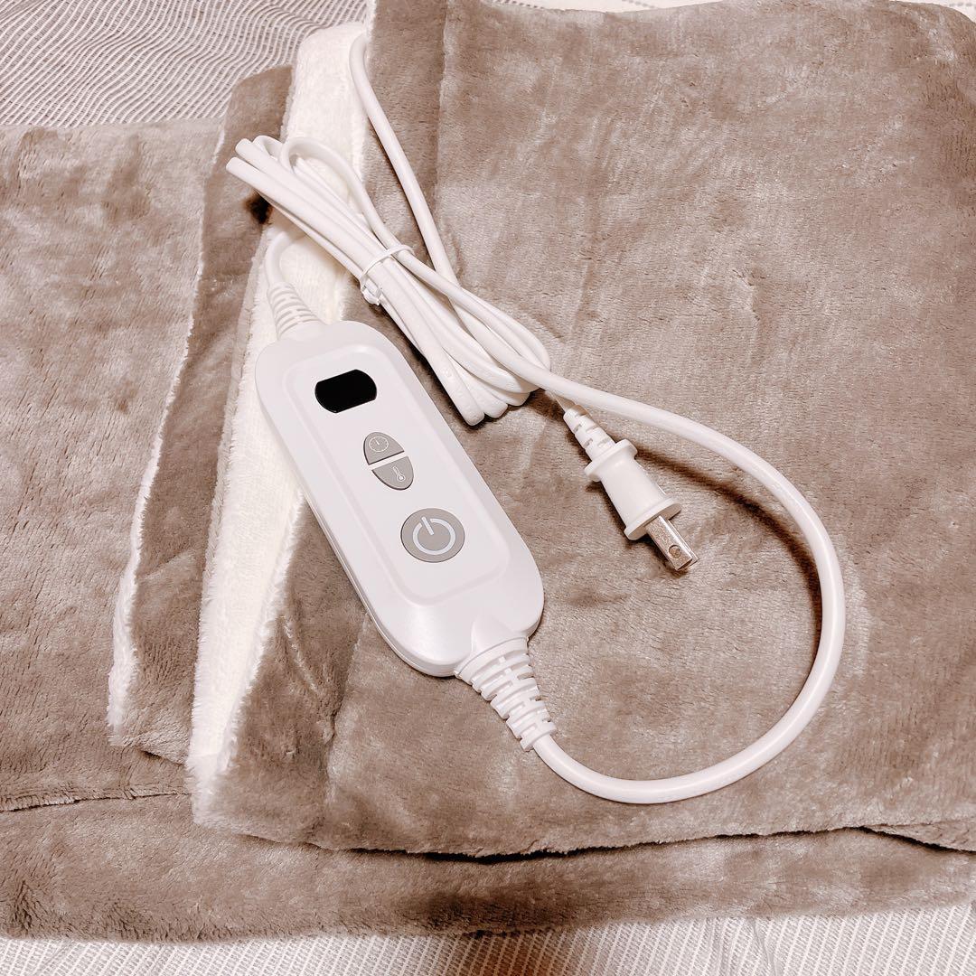 電気毛布 電気ひざ掛け 188x130cm フランネル素材 グレー 掛け布団