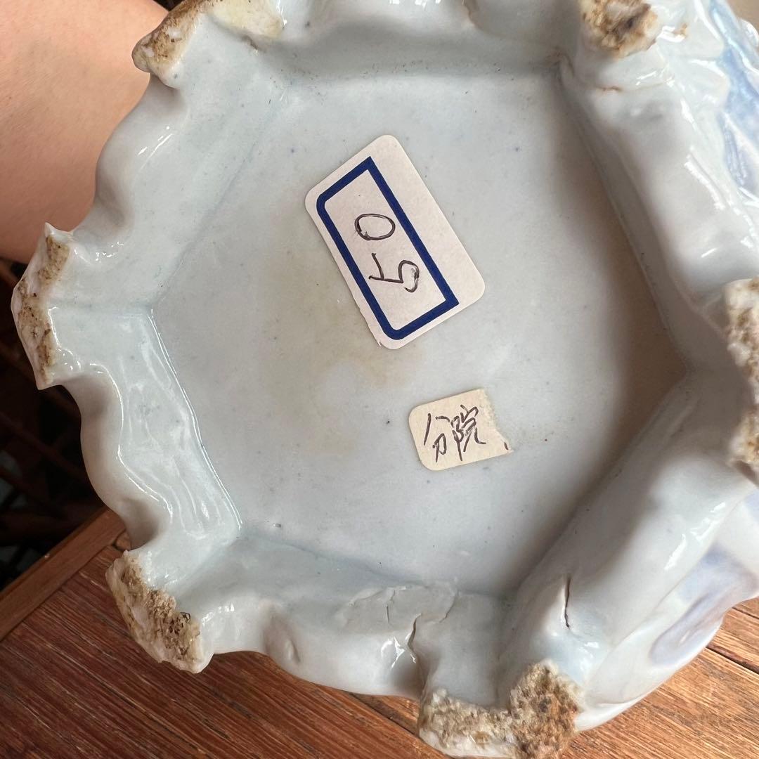 李朝 鹿 鶴 兎 亀 竹 梅 分院 朝鮮 骨董品 花瓶 壺 陶器 染付 染め付け