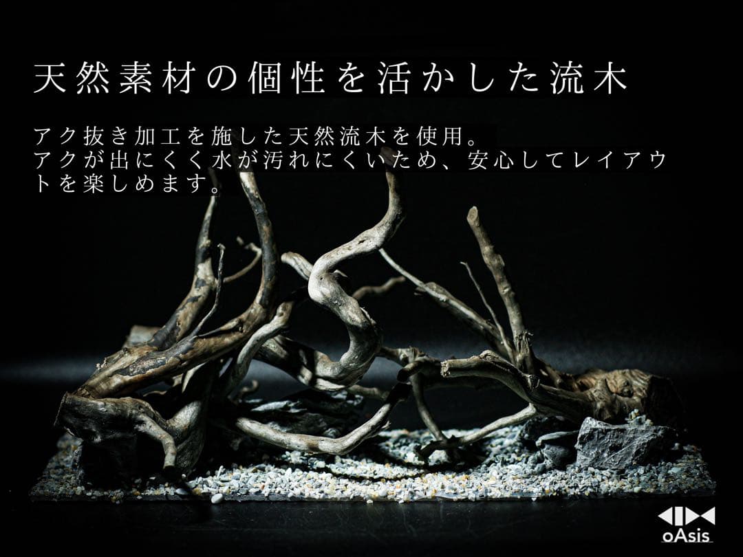 アクアリウム 流木 レイアウトセット 45cmスリム　熱帯魚・水草水槽用