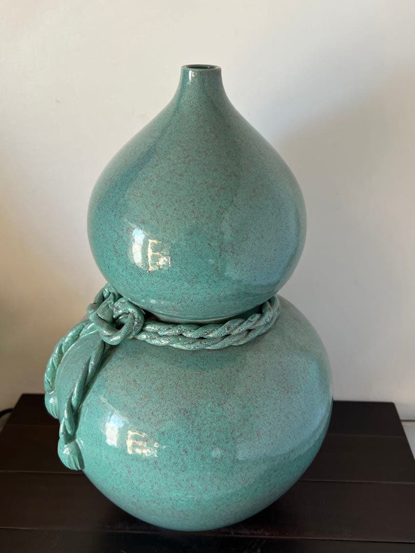 中国古美術・爐鈞釉瓢箪花瓶•【大清乾隆年製】在銘•文房具•清時代 W--32