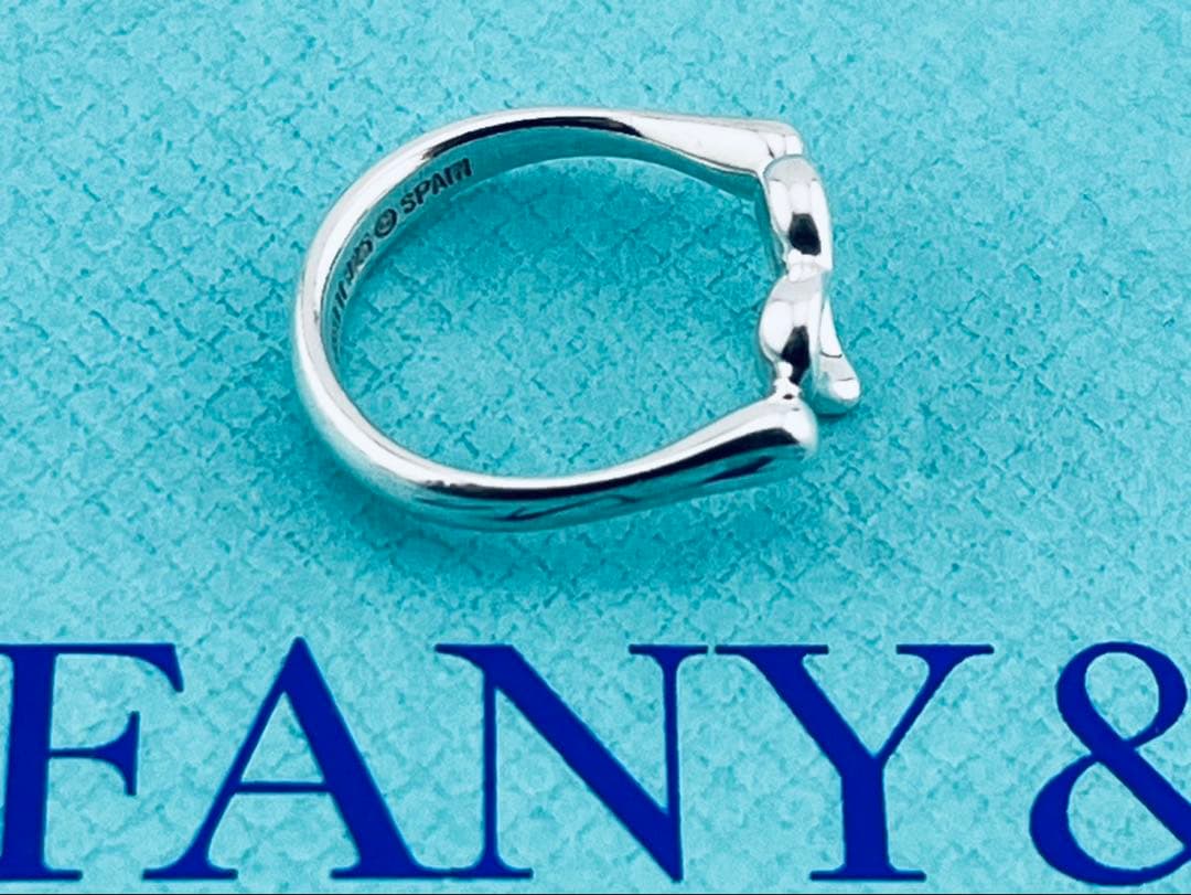 c948 美品　ティファニー　オープンハート　リング　シルバー925 約8.5号