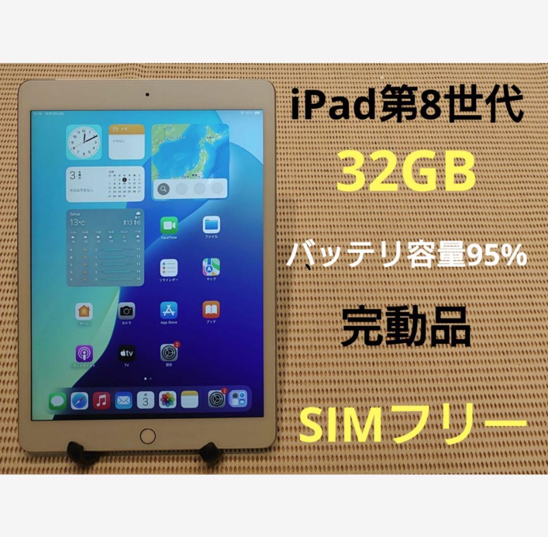 完動品SIMフリーiPad第8世代(A2429)本体32GB送料込1Q1KN