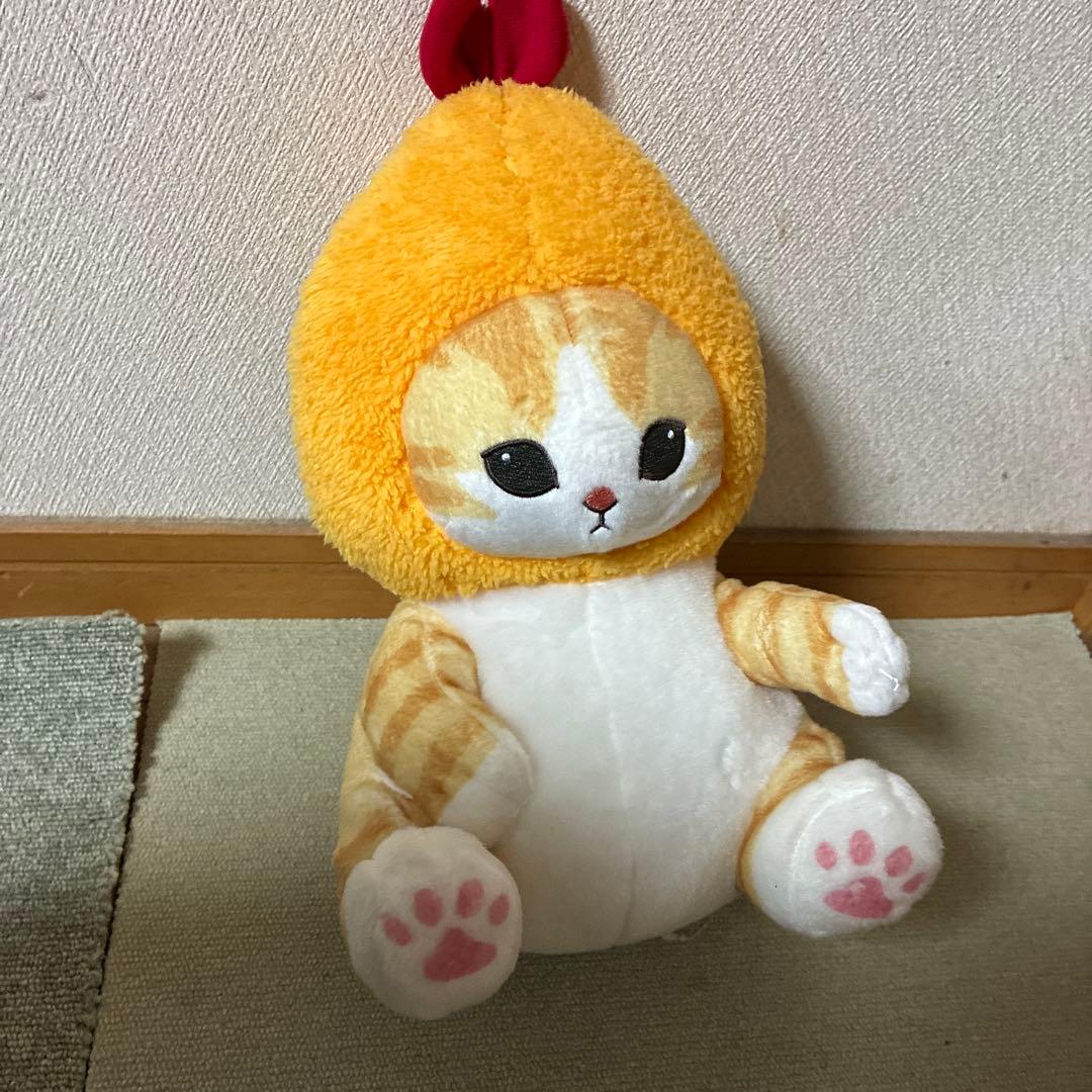 猫のぬいぐるみ フード付き
