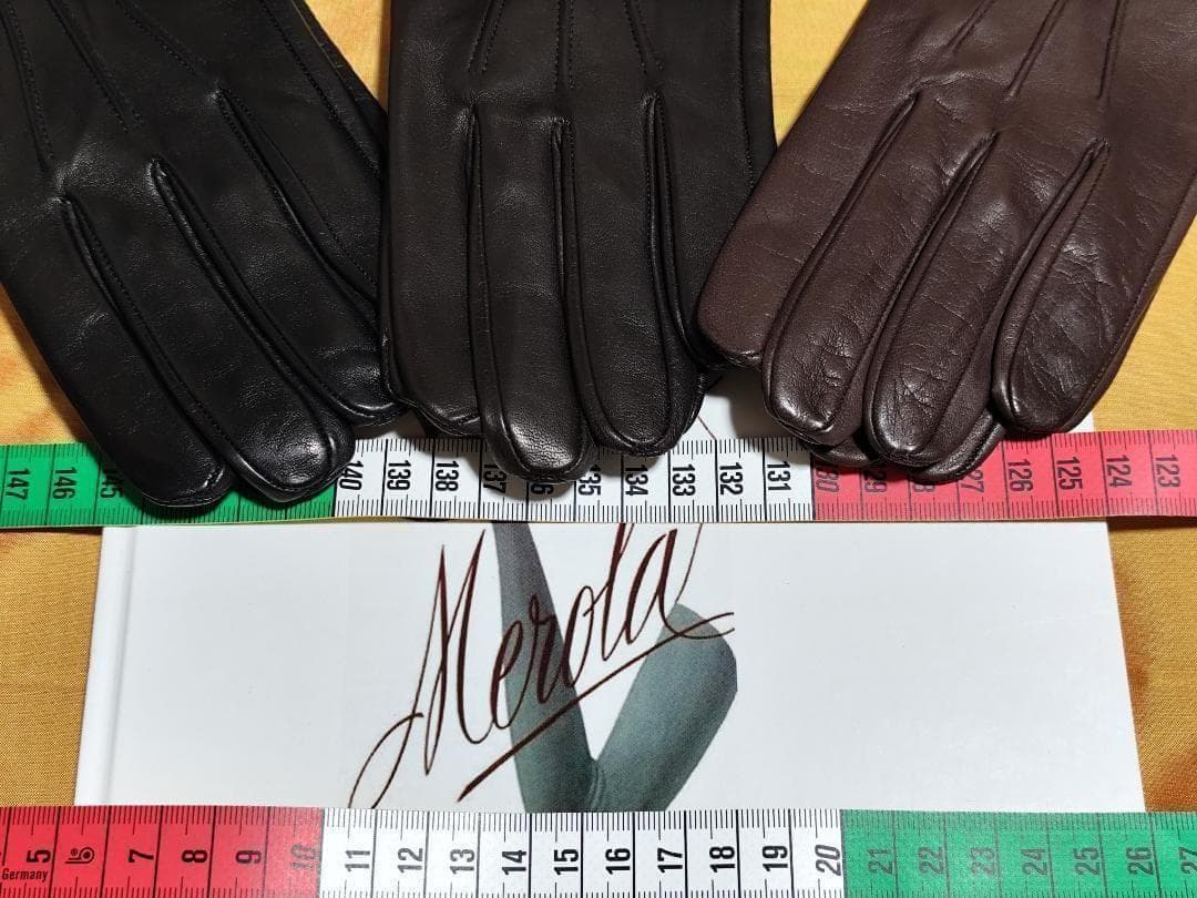 メローラ ナッパ黒 シルクライニング グローブ 革手袋 MEROLA