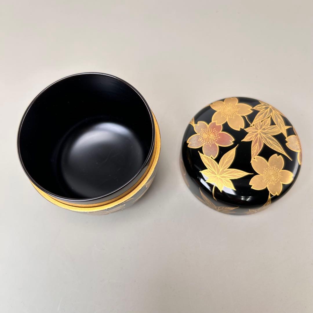 A046茶道具　棗　西條一斎　雲錦蒔絵大棗