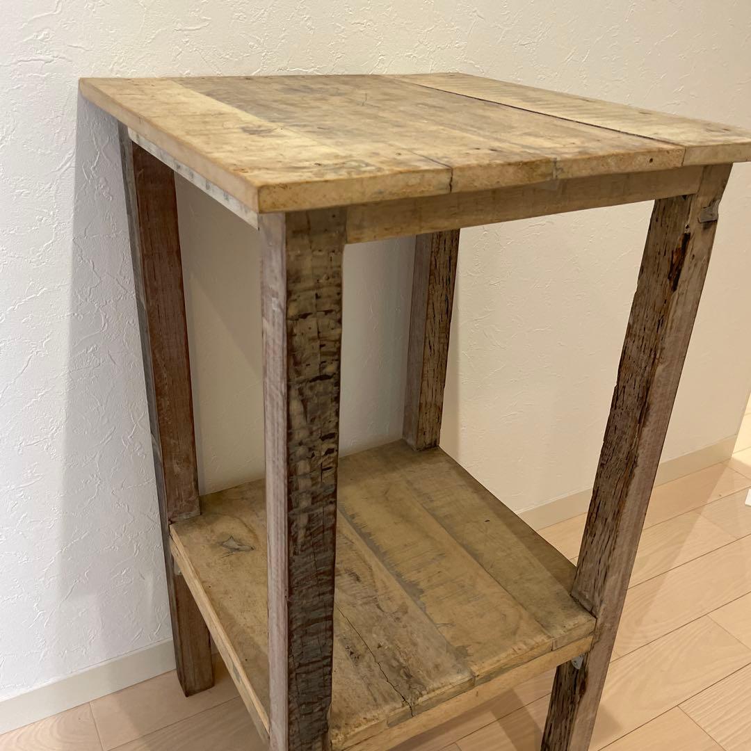 ナチュラルウッド2段シェルフ　アンティーク