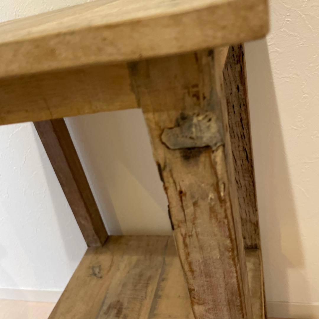 ナチュラルウッド2段シェルフ　アンティーク