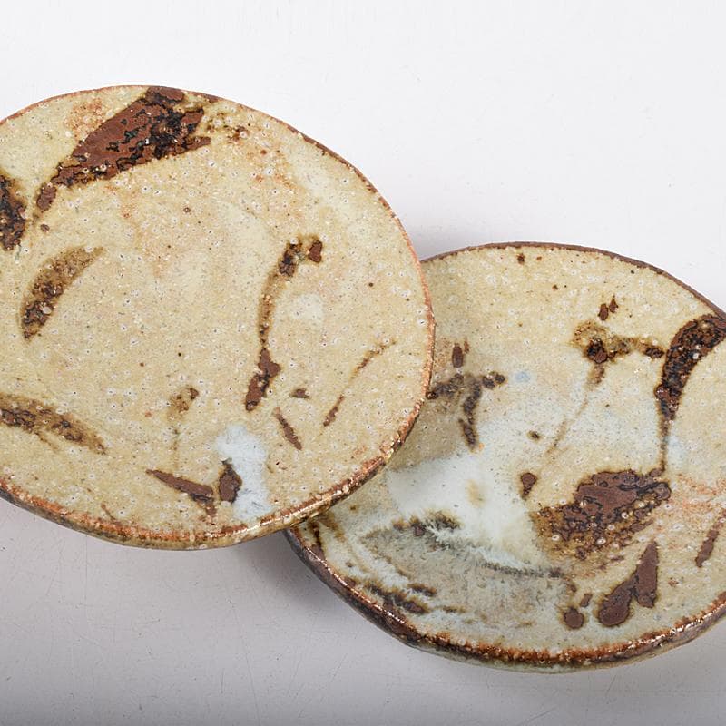 和食器　廣永陶苑　草花文　銘々皿　五客　共箱　二点まとめて　C　R8586