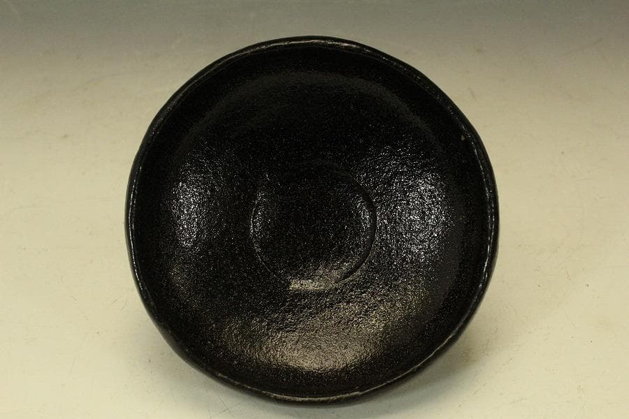 大特価 茶道具 楽焼 黒楽平茶碗 在銘 作家物 未使用 763