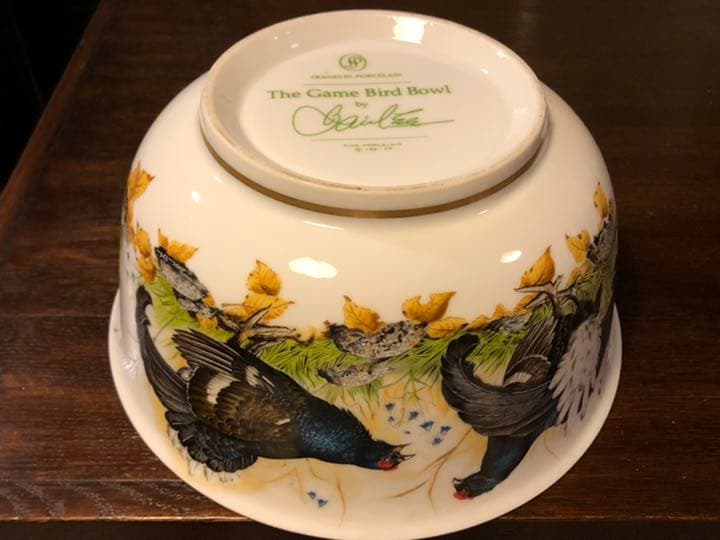 超希少　フランクリンミント社　イギリス　1981年　ボール　鳥　大鉢