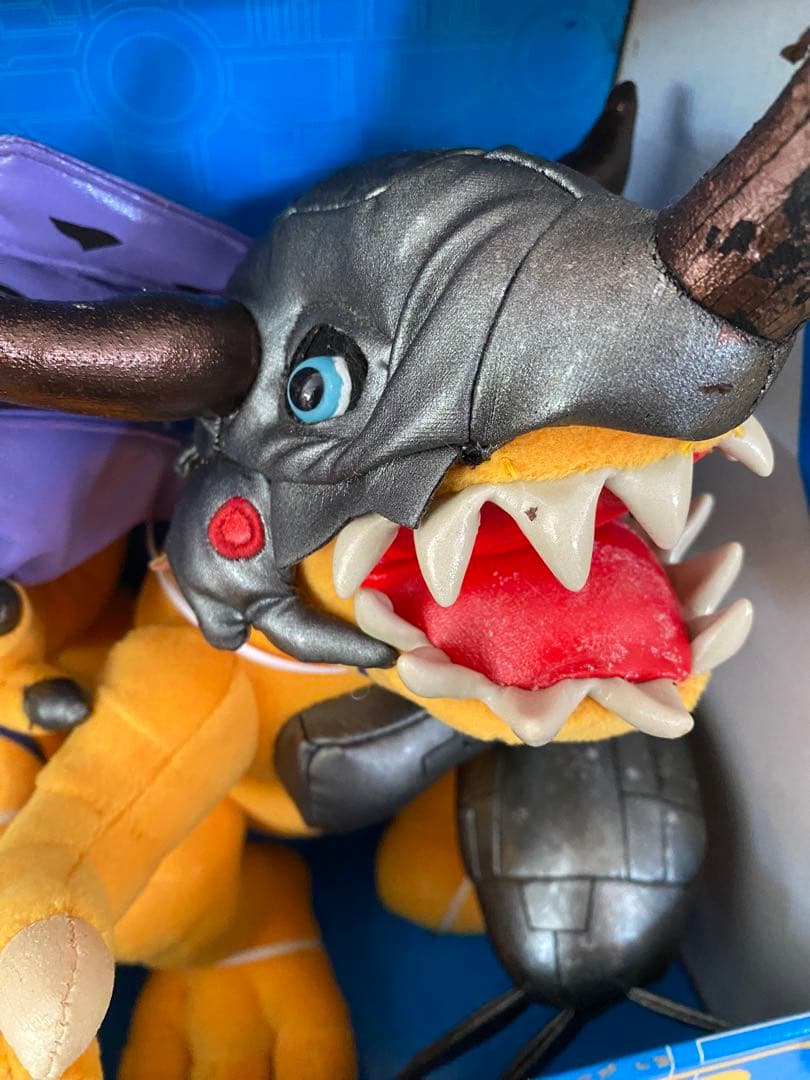 B品／絶版99未使用★デジモンアドベンチャーぬいモンDXアグモン進化セット