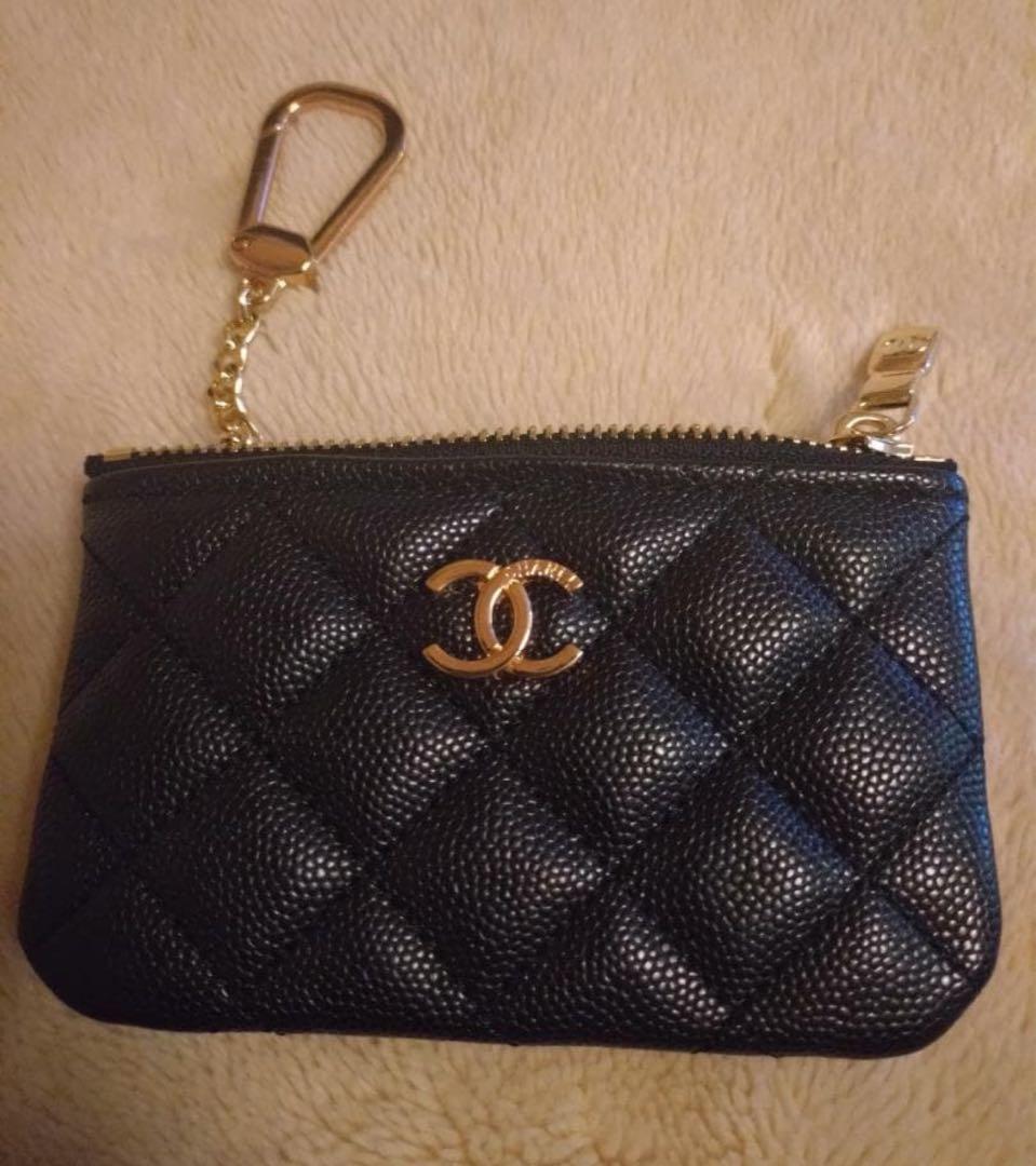 新品未使用　CHANEL ブラックレザー ケース、キーケース　ノベルティ