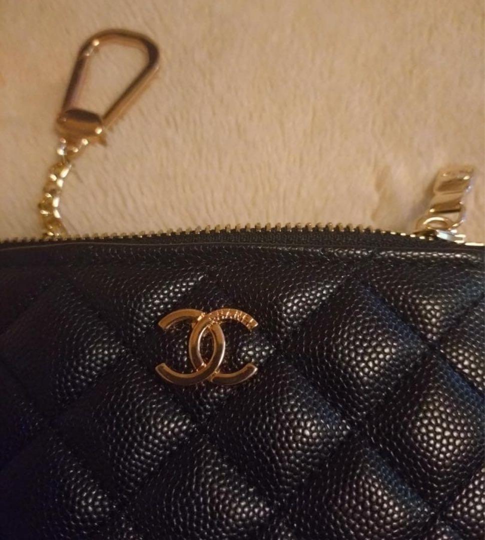 新品未使用　CHANEL ブラックレザー ケース、キーケース　ノベルティ