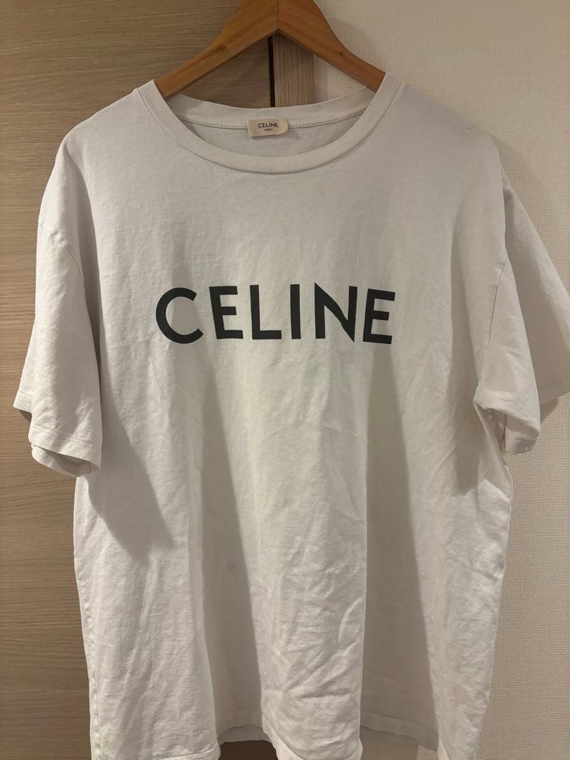 CELINE ロゴ Tシャツ ホワイト Lサイズ