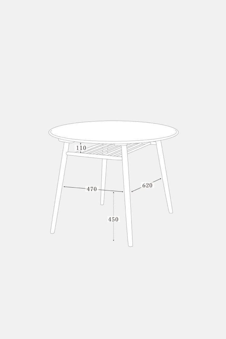モモナチュラル MOCHA 950 TABLE 円形ダイニングテーブル