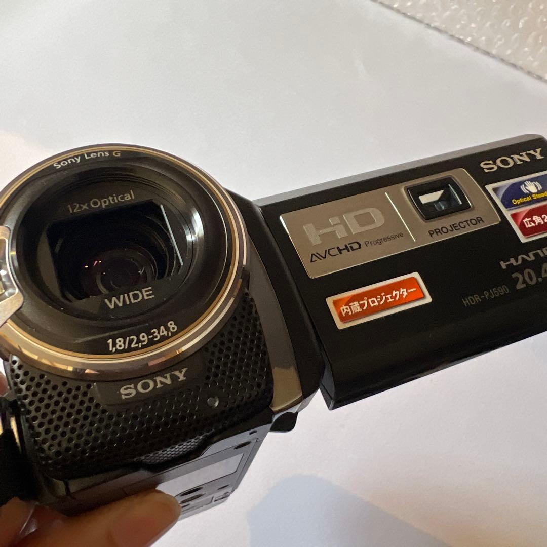 美品　SONY HDR-PJ590V ビデオカメラ プロジェクター内蔵