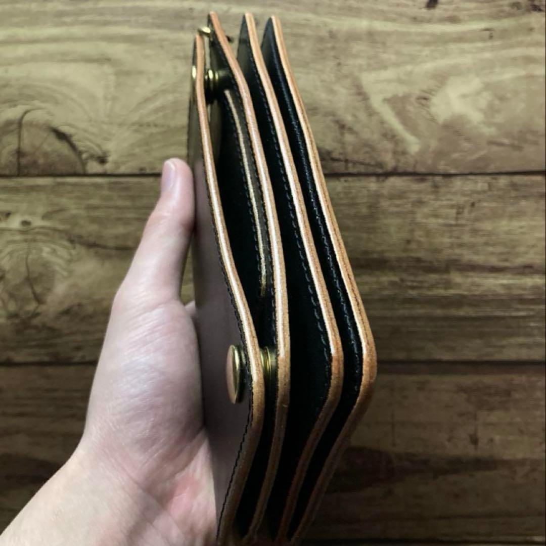 【JEW666】北米ステアハイド トラッカーウォレット180（ロング）3層