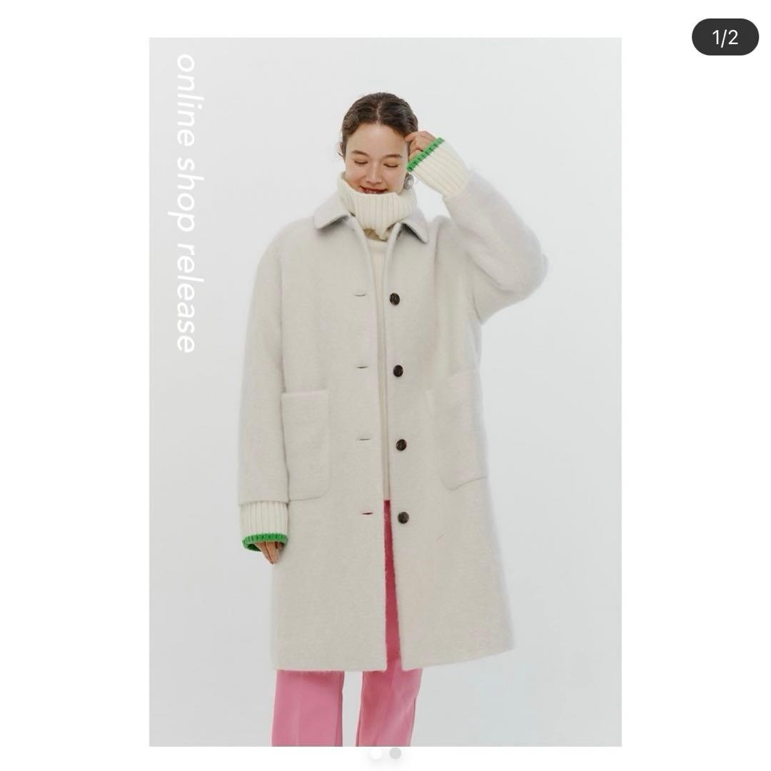 yori ステンカラーシャギーコート　38