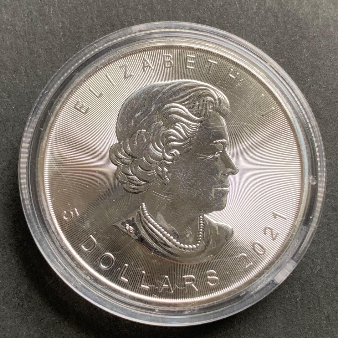 【純銀】2021 メープル　銀貨 1オンス　ケース付