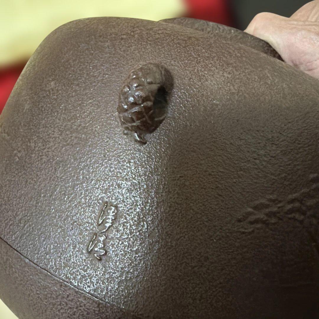 風炉釜　未使用 茶道具 釜師 佐藤浄清 浜松紋 繰口丸釜 身在銘　釜印 栞 共箱