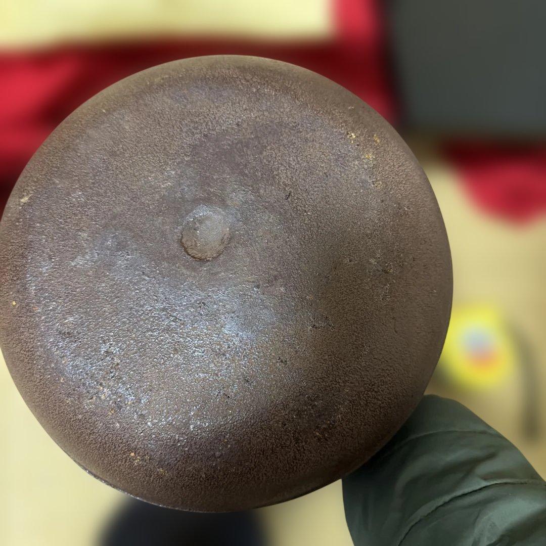 風炉釜　未使用 茶道具 釜師 佐藤浄清 浜松紋 繰口丸釜 身在銘　釜印 栞 共箱