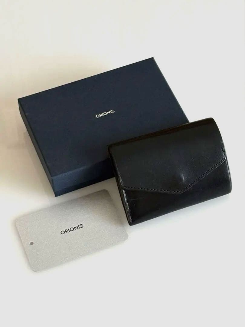 ORIONIS ブラックミニ財布(Compact Trifold Wallet)