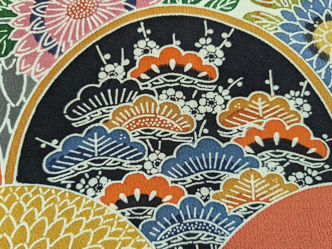 ★専用♦再お値下げしました！振袖+袋帯セット　京紅型　大輪万寿菊　丹後ちりめん