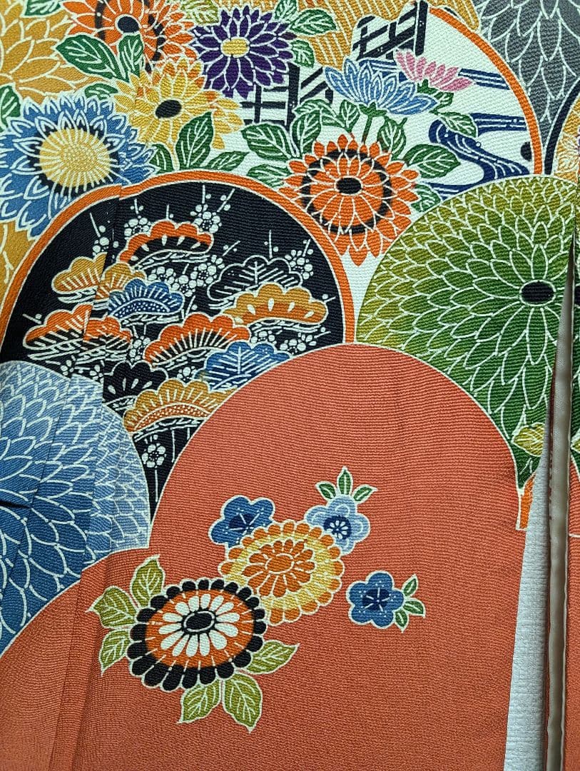 ★専用♦再お値下げしました！振袖+袋帯セット　京紅型　大輪万寿菊　丹後ちりめん