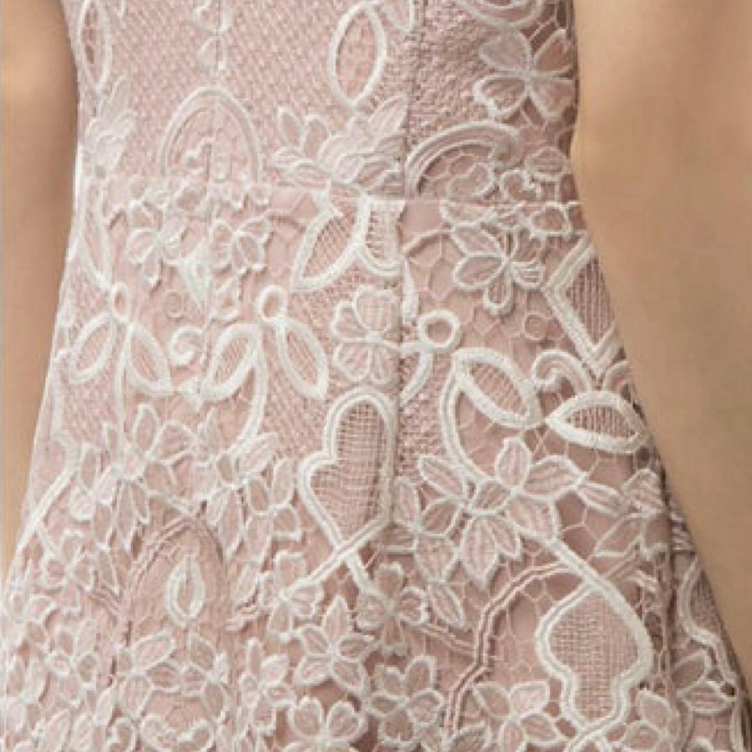 英国発　PHASE EIGHT 大きめ　清楚ピンク　刺繍ワンピース　美品　LL