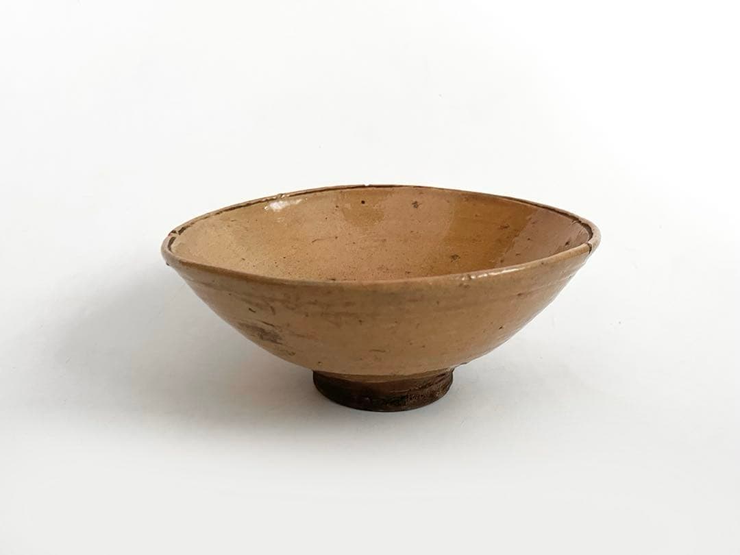 骨董　アンティーク　古楽山　楽山焼　平茶碗　夏茶碗　出雲　布志名　ニュウあり