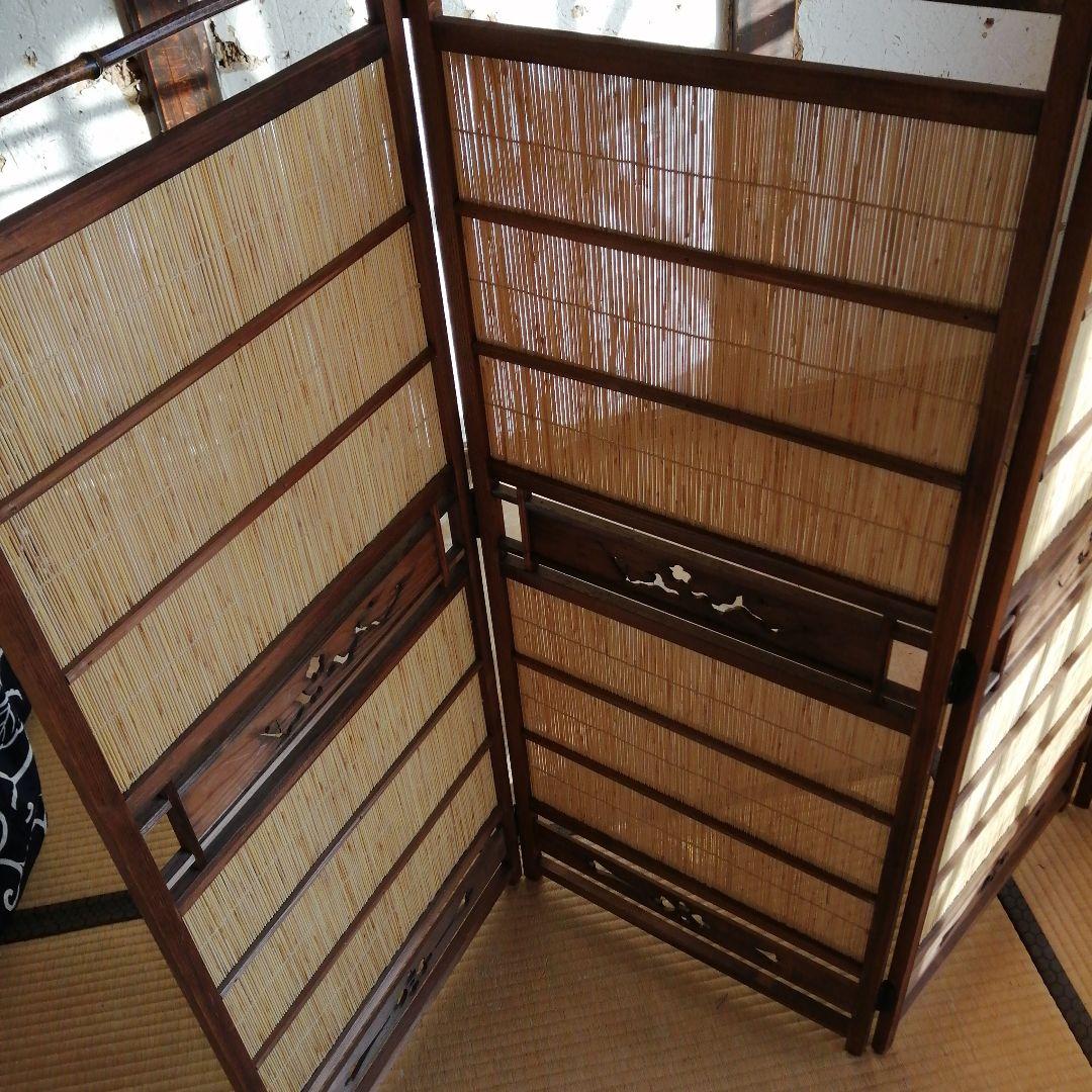 神代杉御簾屏風　121cm　桜紋