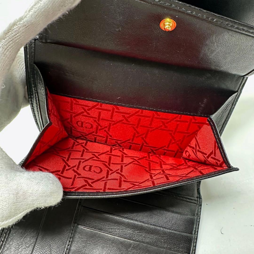 【美品】 DIOR ディオール レディディオール レザー 折り財布 w4